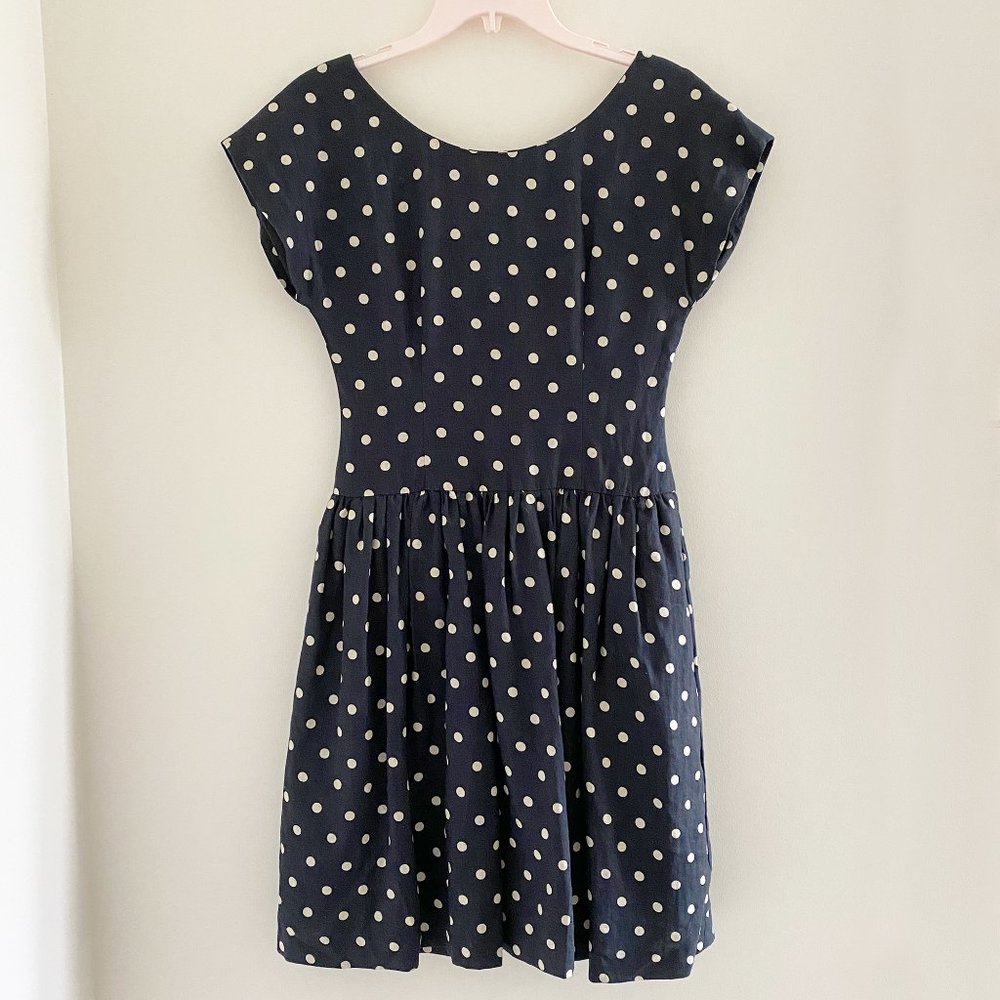 Anthropologie Dropped Waist Polka Dots Dress
